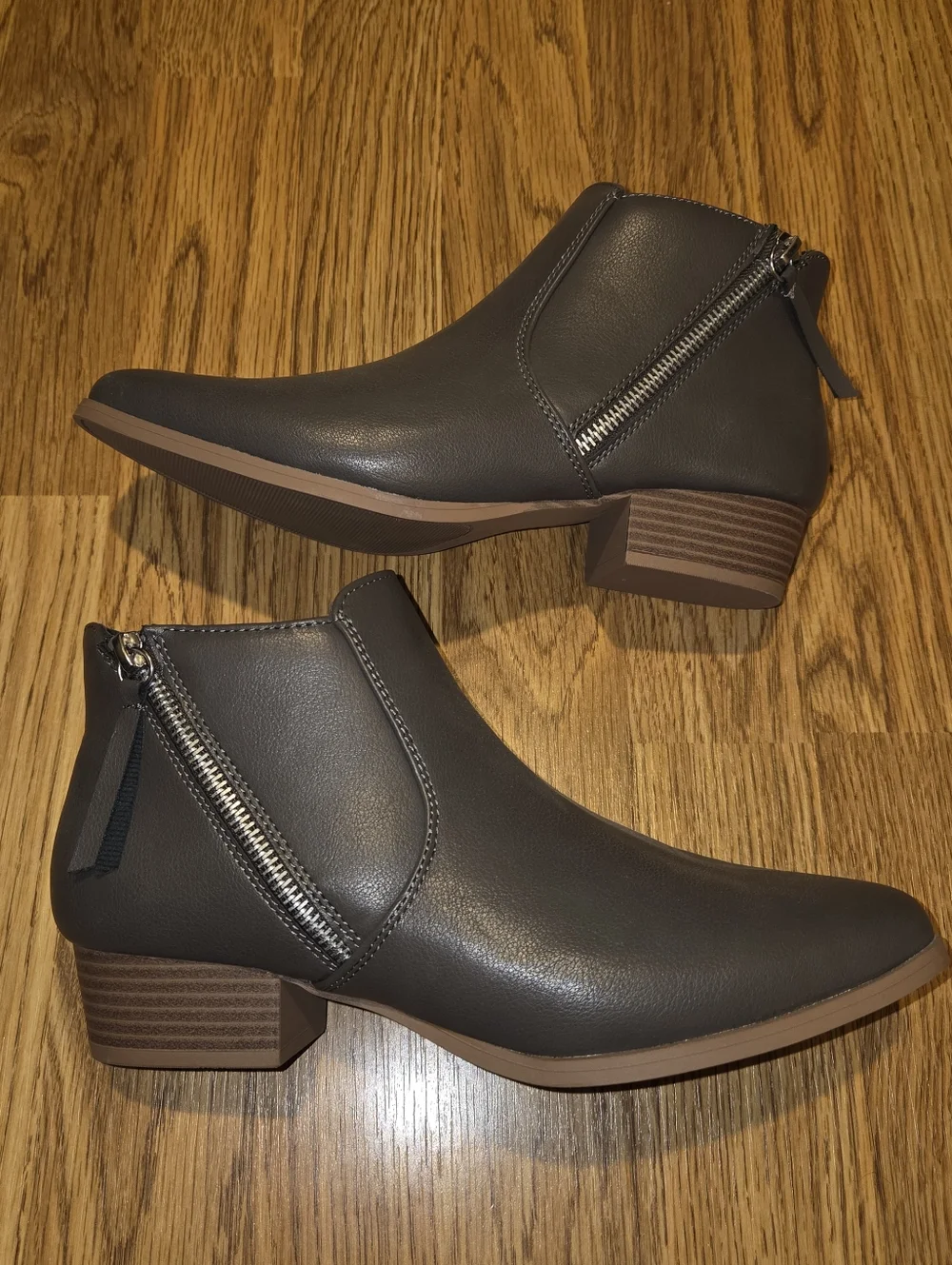 Women's Grey Ankle Booties - Picture 1 of 4